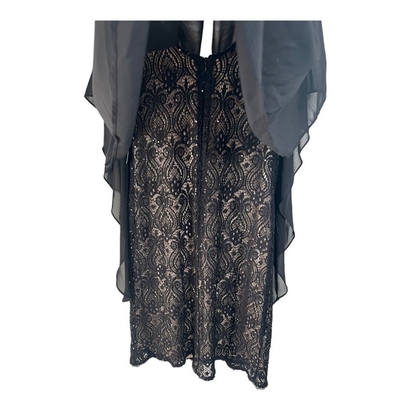R&M Richards Cocktail Lace Knee Length Black Sequin Sheer Overlay Size 8 NEW - Picture 9 of 16
